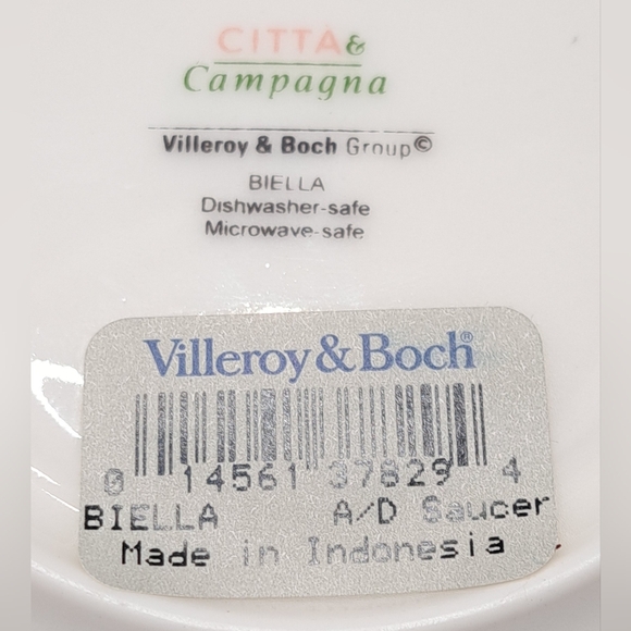 Villeroy & Boch Citta & Compagna Biella 4 Demitasse Cups/Saucers Espresso NEW - Picture 12 of 12